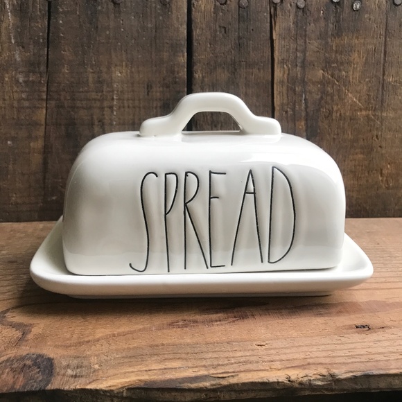 Rae Dunn Other - Rae Dunn Butter Dish with Cover SPREAD by Magenta 2 pc.